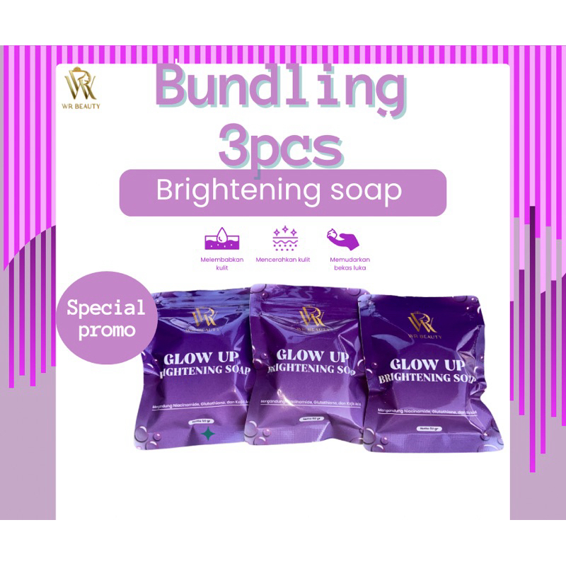 3PCS GLOW UP BRIGHTENING SOAP WR BEAUTY