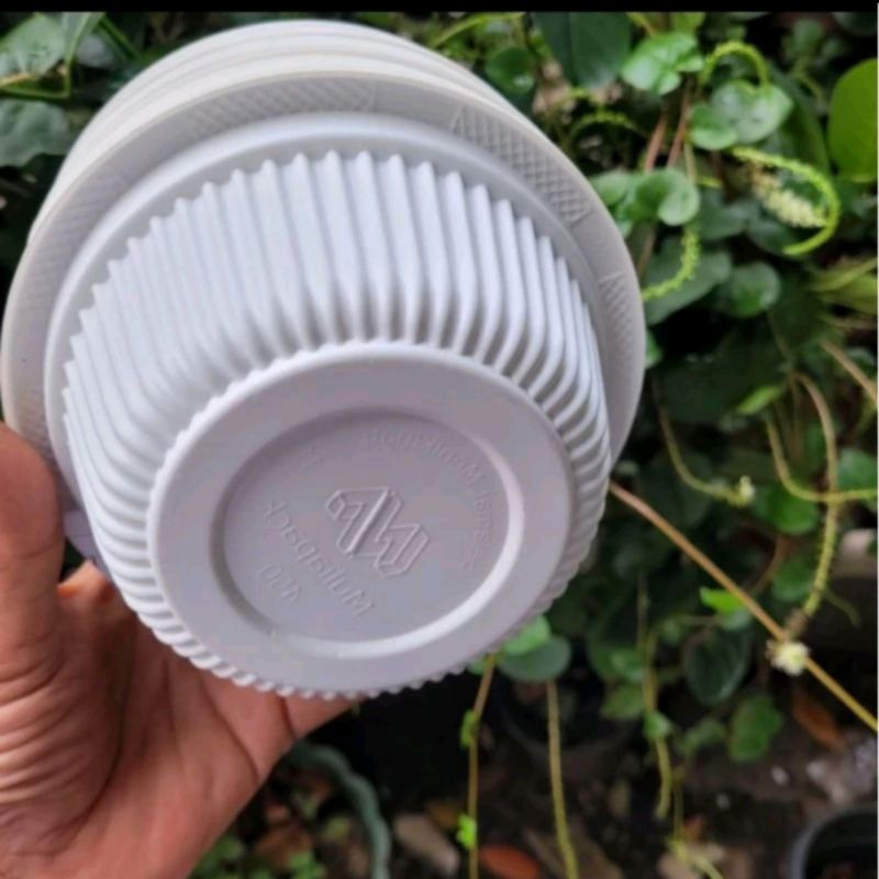 mangkok plastik putih susu sekali pakai isi 50 pcs ukuran m5 m6 m7 & m450 isi 50 pcs praktis dan hig