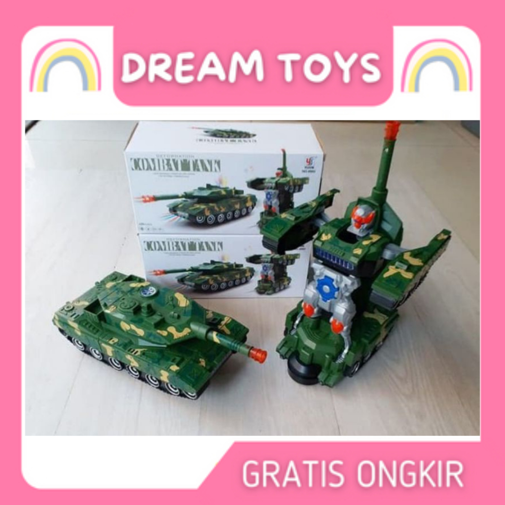 MAINAN MOBIL ROBOT COMBAT WAR TANK DEFORMATION MILITARY WAR TANK BESAR