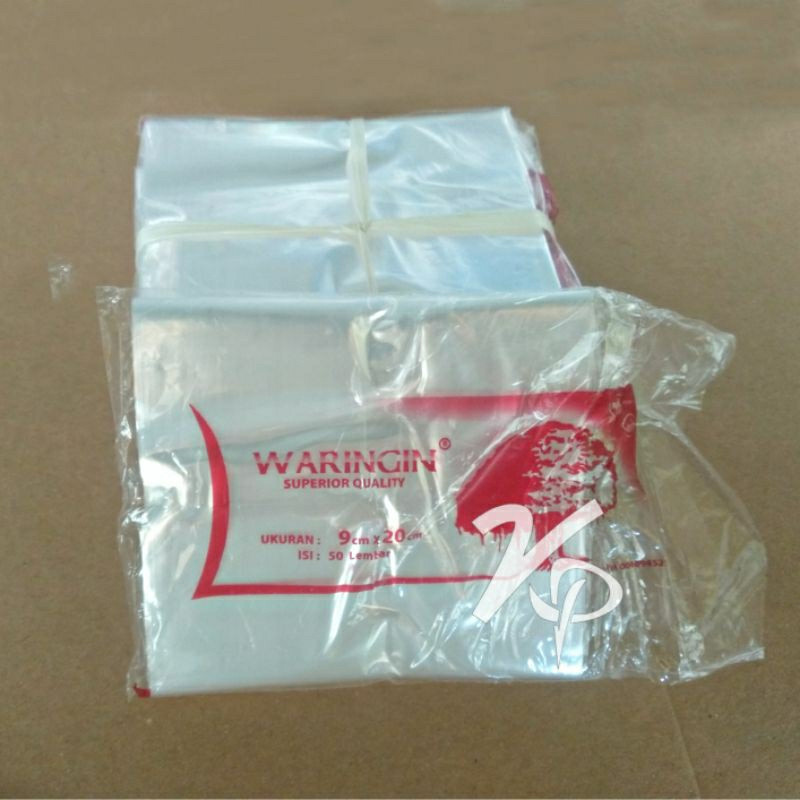 Plastik PP Bening Tipis  Waringin 1/4 ( 9x20 )