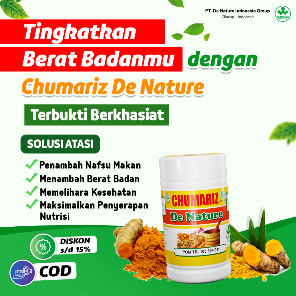 CHUMARIZ DE NATURE OBAT HERBAL GEMUK PENGGEMUK PENAMBAH BERAT BADAN BPOM PERMANEN PALING AMPUH