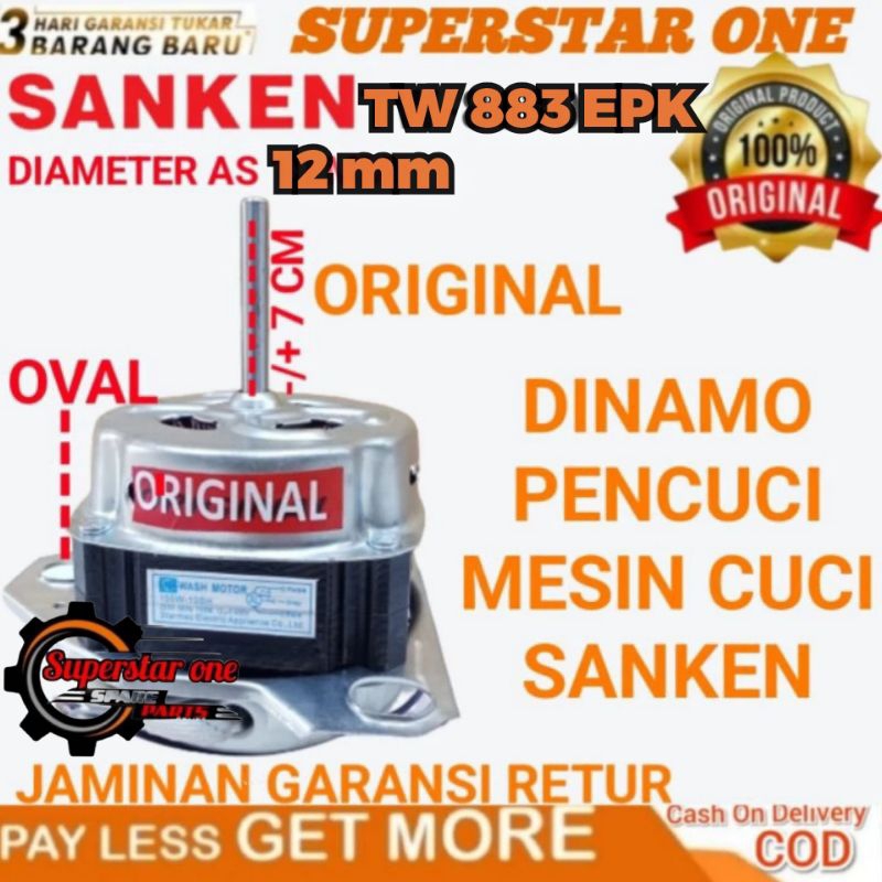 dinamo/motor wash/pencuci mesin cuci sanken TW 883 EPK/TW 8600 AS 12MM