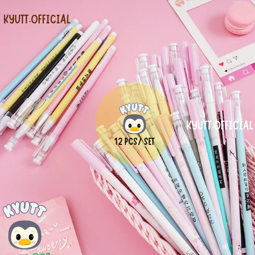 

KYUTT #08 ( 1 LUSIN 12 BIJI ) PEN GEL MOTIF / PULPEN GEL LUCU / PULPEN TULIS GEL / PULPEN AESTHETIC