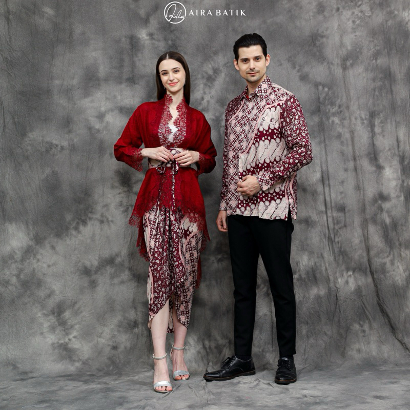 AIRA BATIK_  Yumna Couple  One Set Rok Lilit & Kemeja | Couple Batik | One Set Couple | Batik Viscos