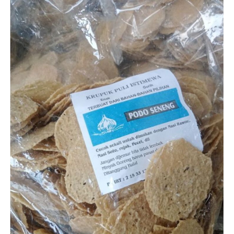 

Krupuk Puli /Karak Wonogiri,bentuk bulat .Podo Seneng terkenal sangat lezat gurih 65gr