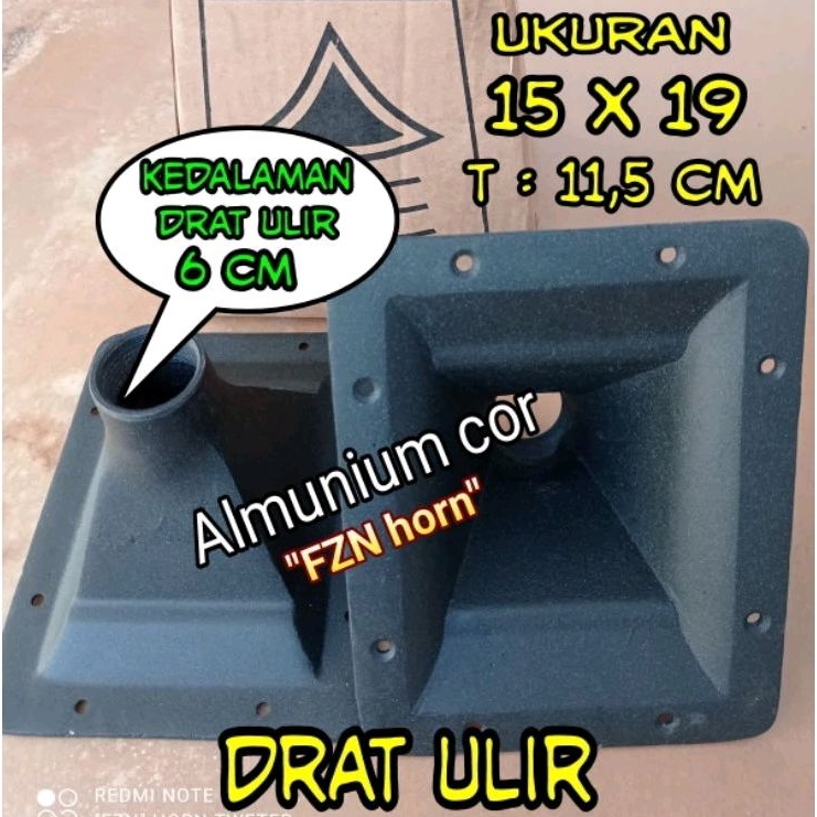 Horn tweter 15x19 Almunium - Corong tweeter twiter driver speaker