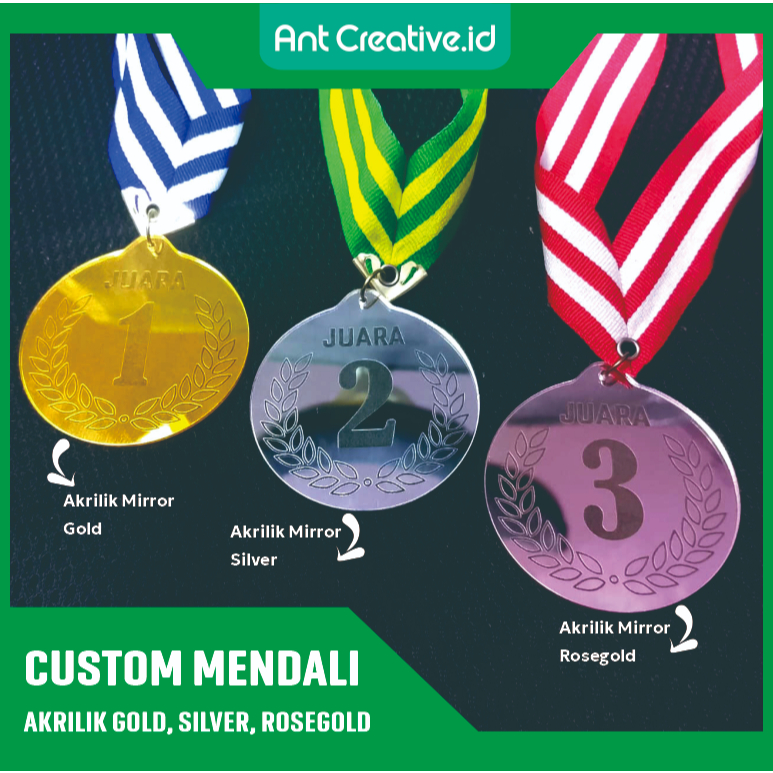 MENDALI AKRILIK / MENDALI AKRILIK CUSTOM / MENDALI AKRILIK MIRROR / MENDALI CUSTOM