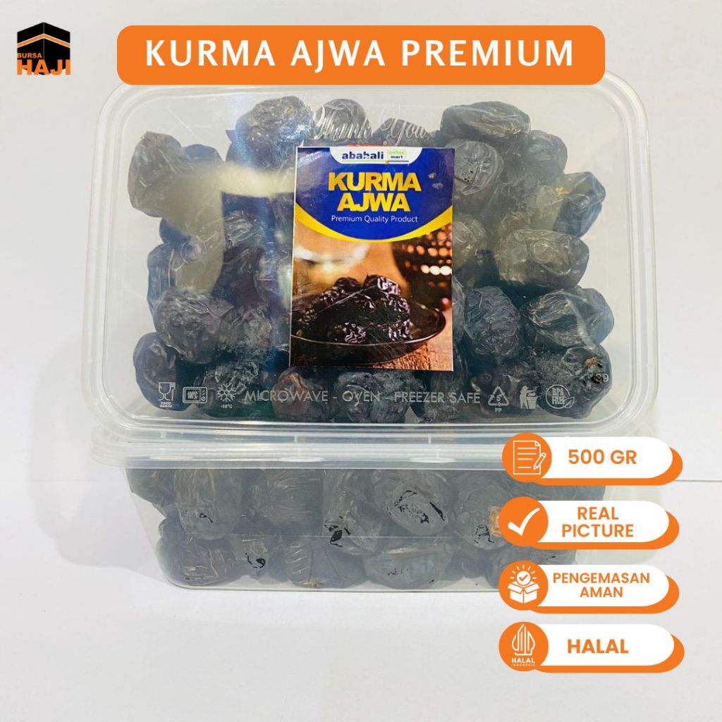 

Kurma Ajwa 500 gram Premium Jumbo Original Kurma Nabi Ajwa dari Madinah untuk Oleh Oleh Haji dan Umroh - KURMA AJWA 500GR