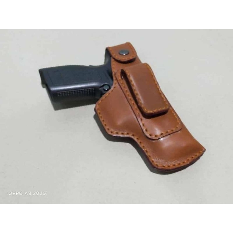 HOLSTER HS9-HS9 CUB COMPACT TNI-POLRI SARUNG SENJATA KULIT BERKUALITAS MODEL SLIP DALAM