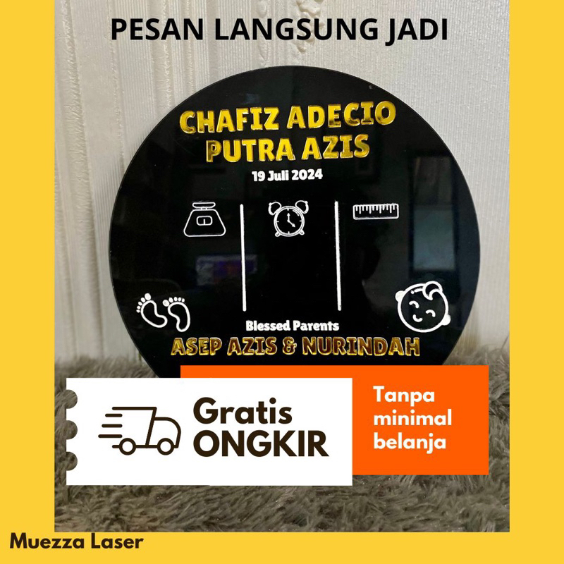 Nama Bayi / Nama Anak akrilik Custom