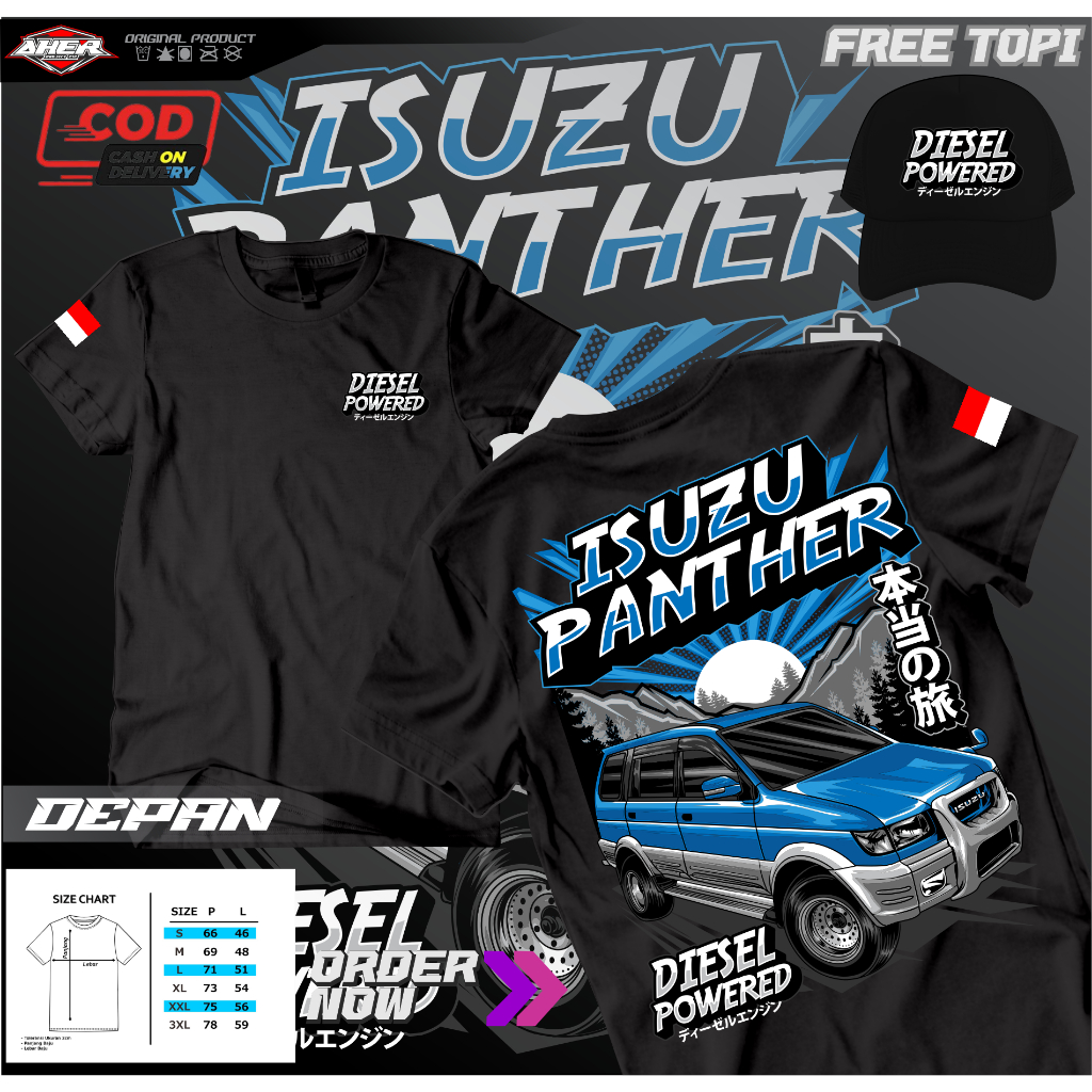 KAOS MOBIL ISUZU PANTHER GRATIS TOPI |KAOS PANTHER TERBARU |KAOS MOBIL ISUZU PANTHER