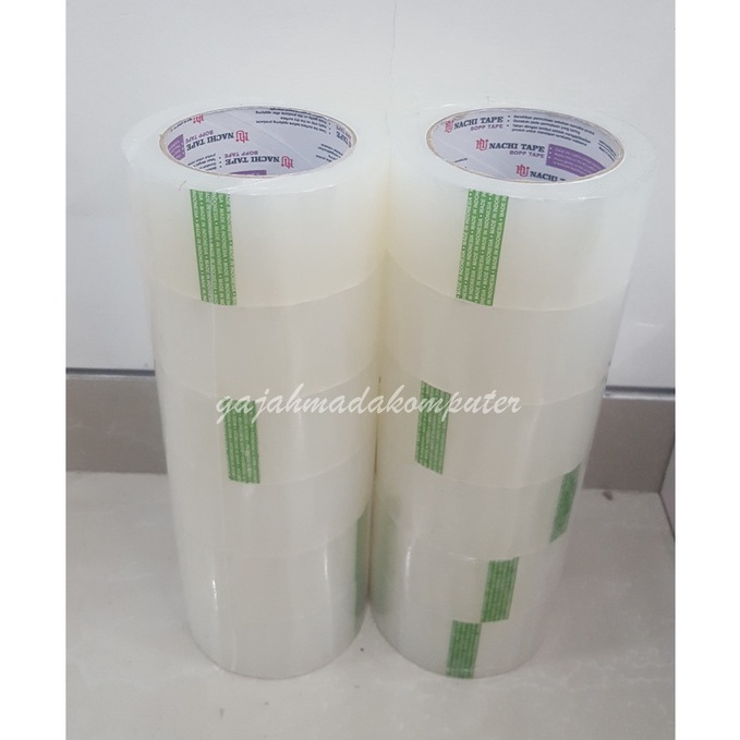 

Lakban Plakban Isolasi Selotip Nachi Tape Bening Coklat 48mm 1 yard 2 inch 1SLOP isi 6 rol KODE T5L5