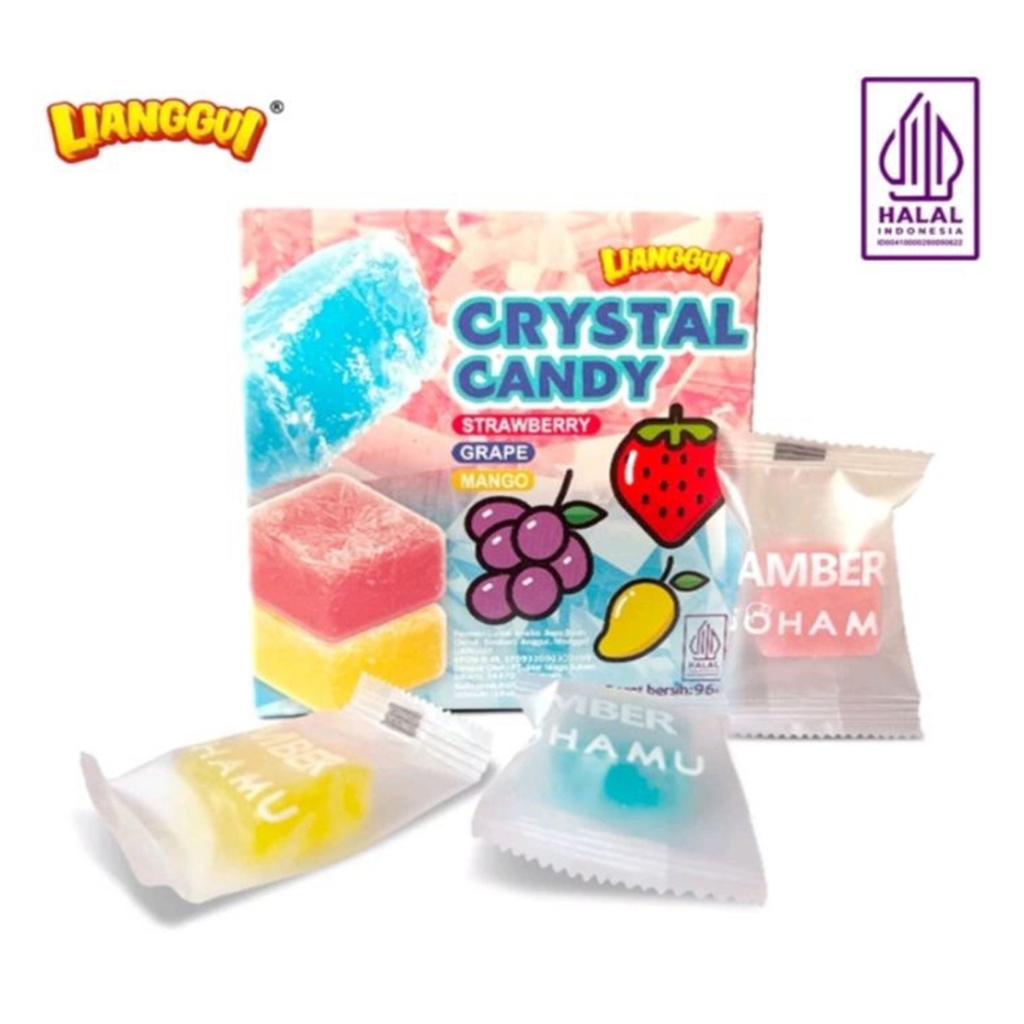 

LIANGGUI Crystal Candy 96g Permen Lunak Aneka Buah Rasa Mangga Strawbery Anggur Permen Kristal Halal