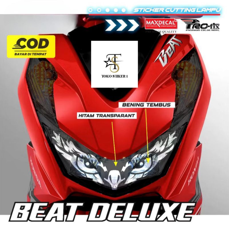 Stiker sticker Lampu Alis model Mata Elang Beat NEW deluxe dan Beat NEW Street Tahun 2021