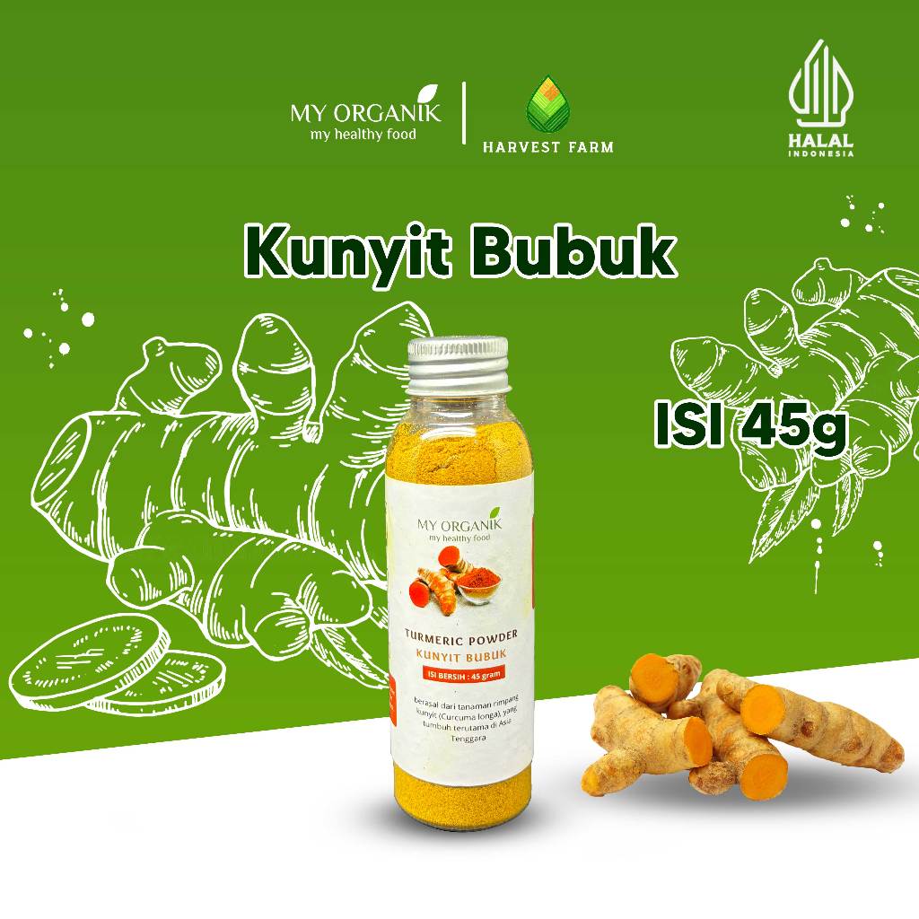 

My Organik Kunyit Kunir Bubuk Bumbu RempahDapur Turmeric Extract Powder Curcuma 45 gr 85 gr 140 gr