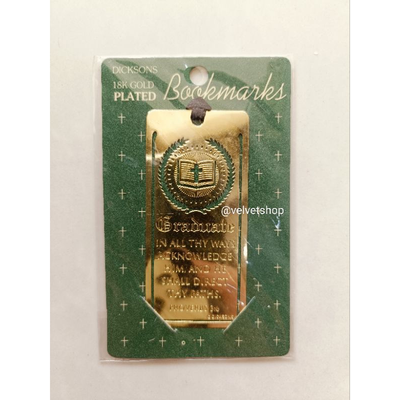 

18k Gold plated Dicksons bookmark pembatas buku Bible Verse Ayat Alkitab Graduation