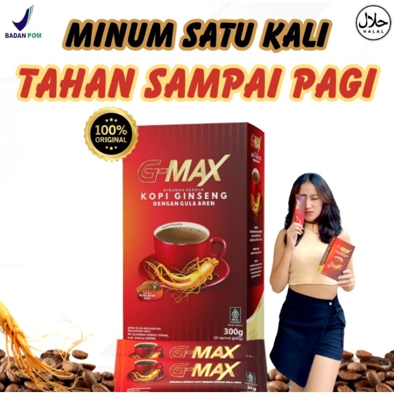 

G-MAX - Kopi Ginseng Staminaa Pria Dewasa Original 100 % (PerSachet)