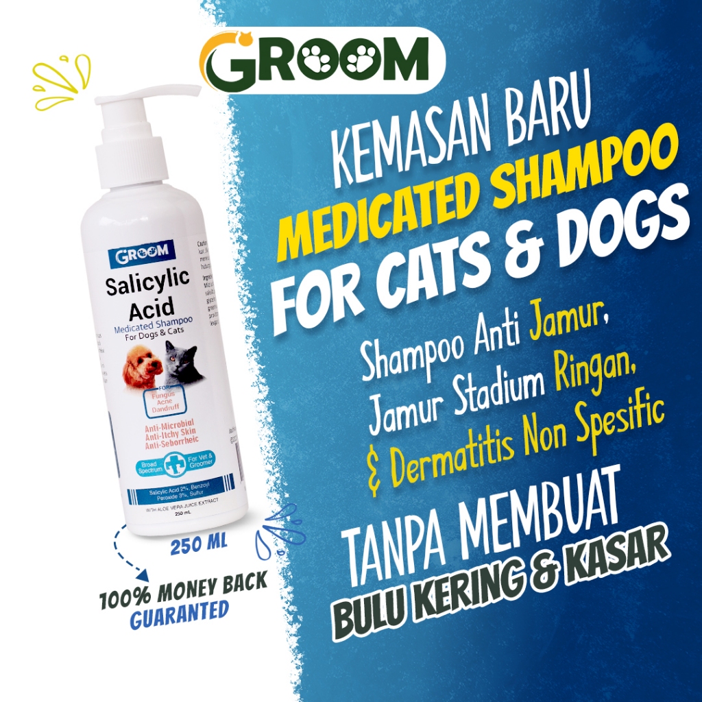 Shampoo Kucing Anti Jamur dan Kutu Shampoo Anjing Anti Jamur Merek Groom