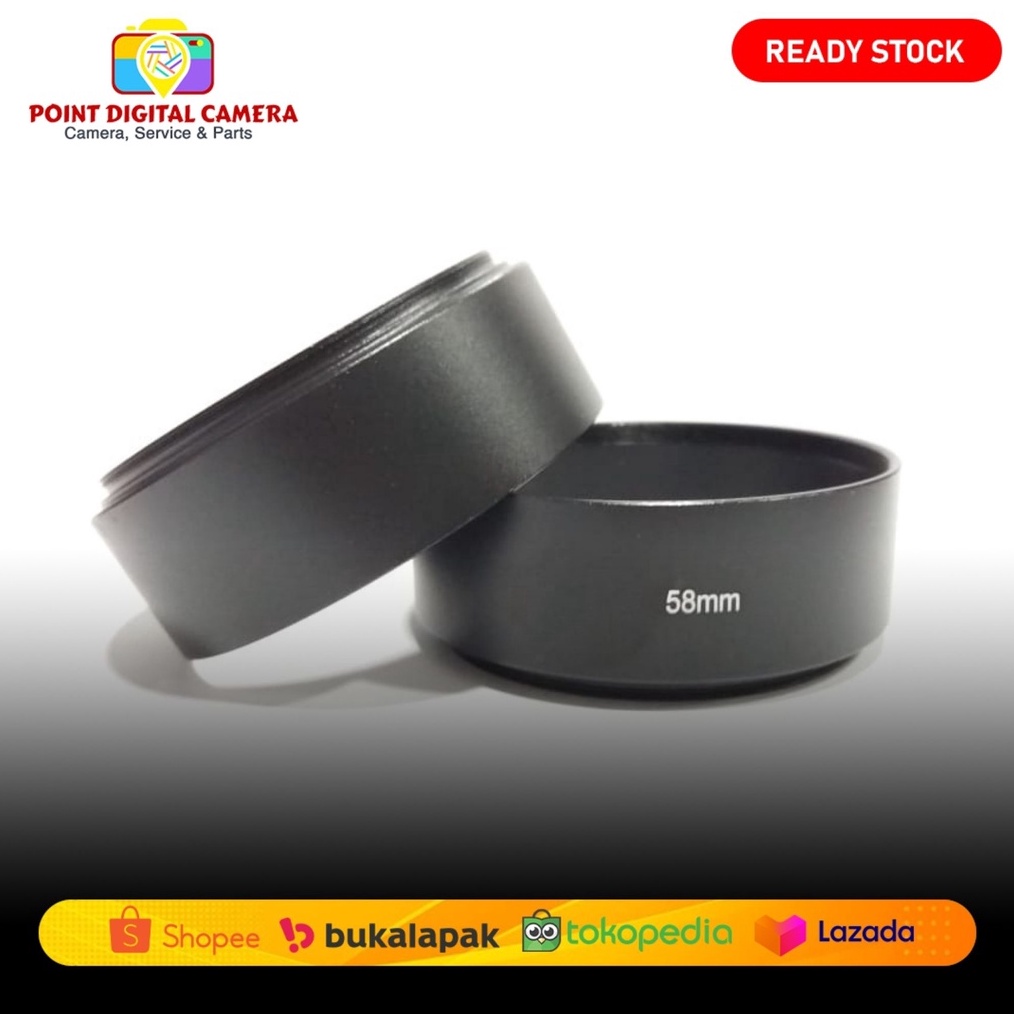 GROSIRAN MURAH Metal Hood Standard Screw In Lans Telephoto Universal 58mm
