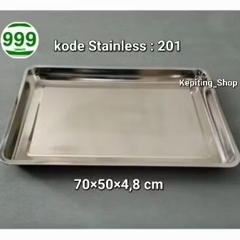 Nampan Stainless Steel 70cm 50cm 4,8cm Nampan Stainless Kotak Jumbo
