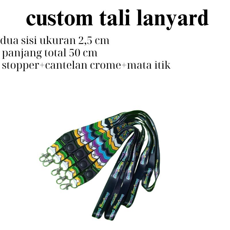 

Tali lanyard custom desain 2,5cm / cetak tali lanyard id card lebar 2,5cm / nametag