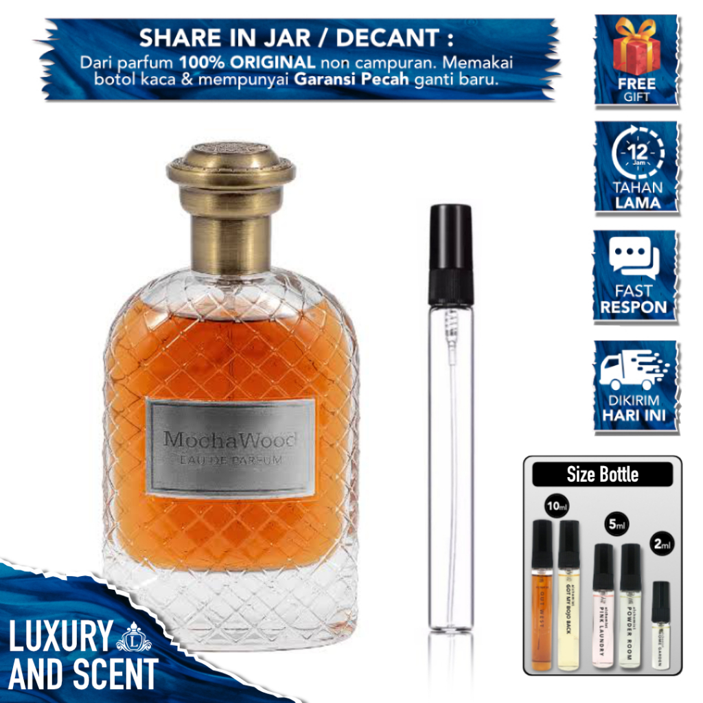 DECANT FRAGRANCE WORLD MOCHA WOOD Share In Bottle Jar 2/5/10ML Travel Size FW France Extrait de Perf