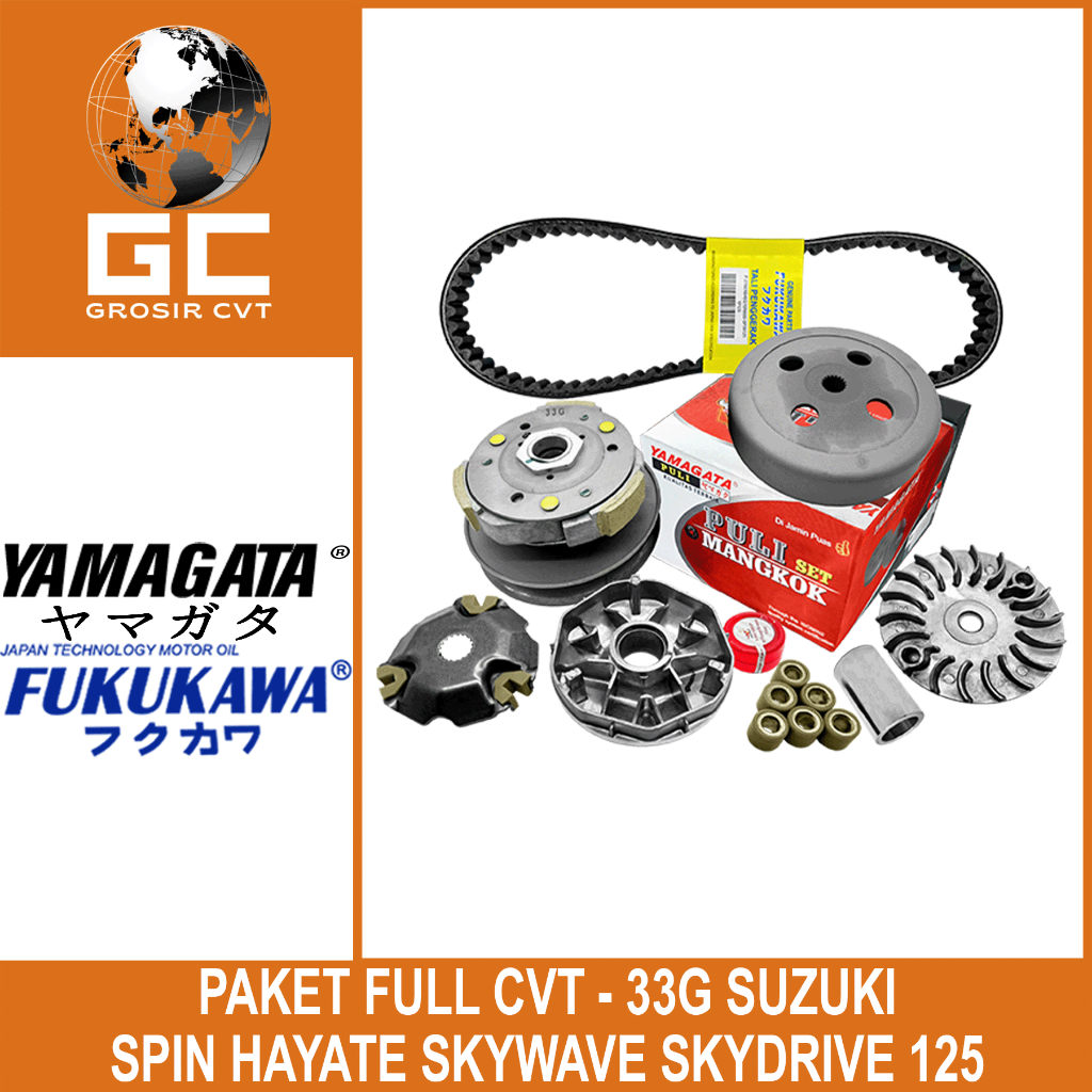 Paket Full Upgrade CVT Suzuki Spin Skywave Skydrive Hayate 125 33G Yamagata Fukukawa Thailand