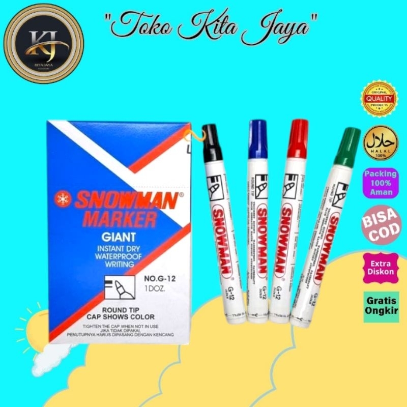

Spidol permanent snowman (tidak bisa di hapus)