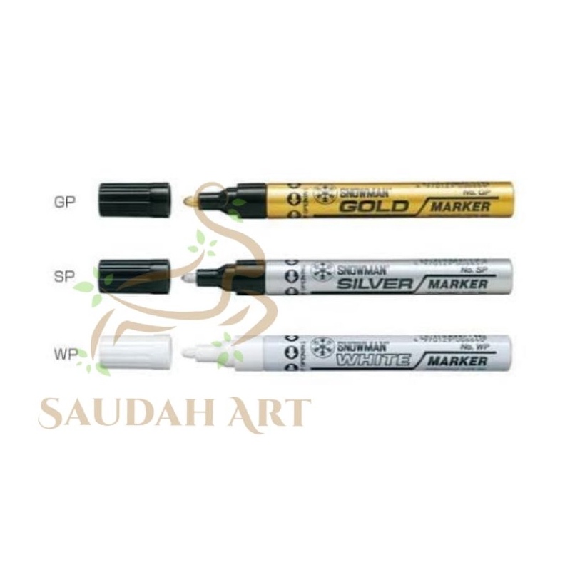 

PROMO TERBATAS Spidol Permanent Marker Snowman GoldSilverPutih