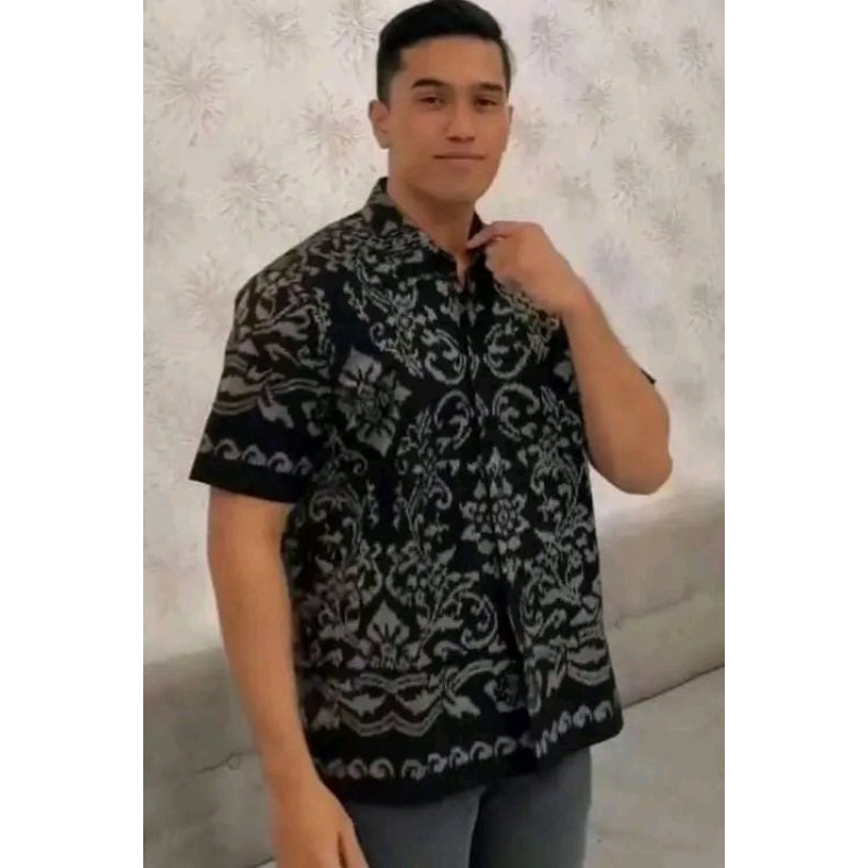 KEMEJA TENUN ENDEK CSM BALI LENGAN PENDEK LAPIS FURING  / ENDEK / KEMEJA CSM / KEMEJA KANTOR / KEMEJ