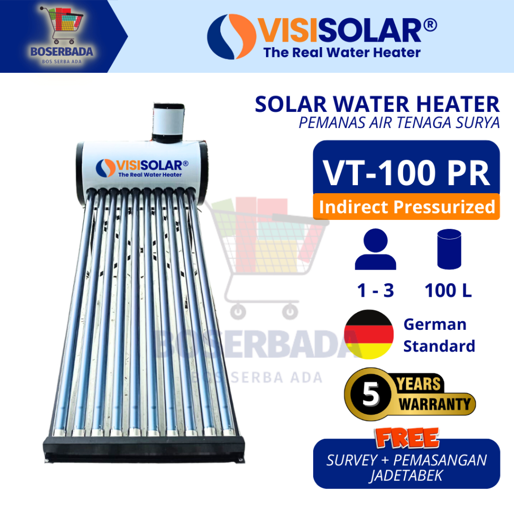 VISI SOLAR - VT-100 PR Pemanas Air Surya / Solar Water Heater