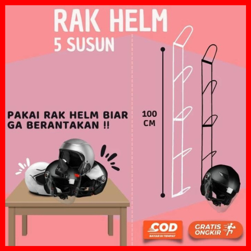 Gantungan Helm Dinding 5 Susun / Rak Helm Minimalis Gantung 5 Susun / Cantolan Besi 5 Susun / Rak He