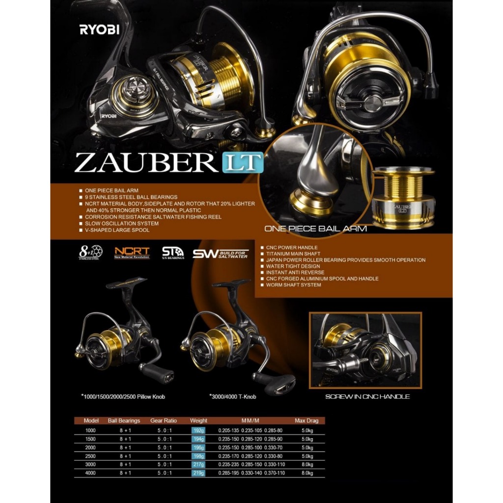 REEL SPINNING RYOBI ZAUBER LT