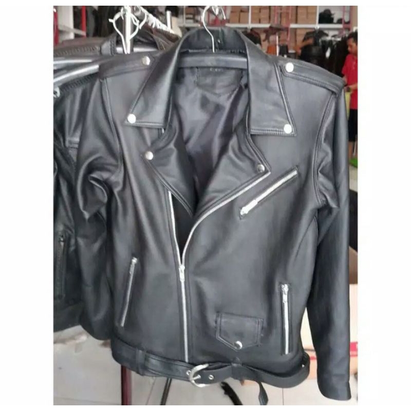 Jaket ramones kulit asli domba