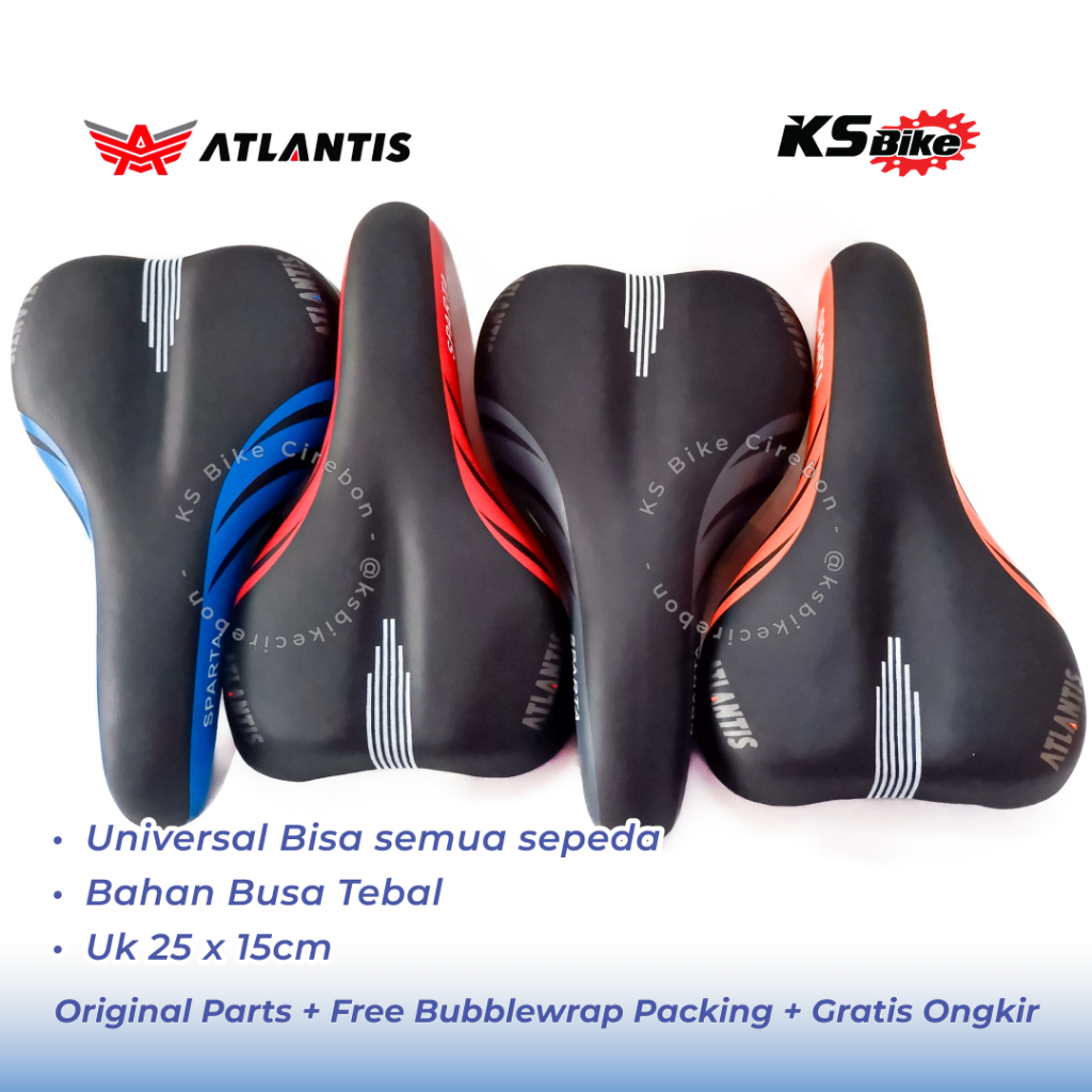 Sadel Sepeda Atlantis Sparta Bantalan Duduk Jok Sepeda Empuk Lebar Sepeda Gunung Lipat Saddle Kursi 