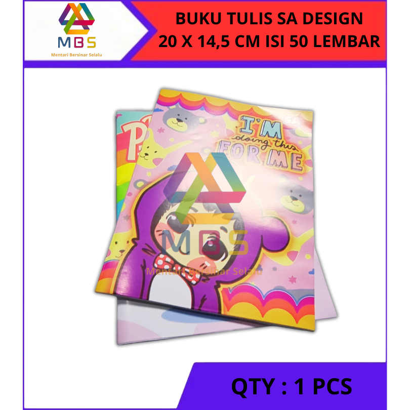 

1 PCS BUKU TULIS SA DESIGN 20 X 14,5 CM ISI 50 LEMBAR