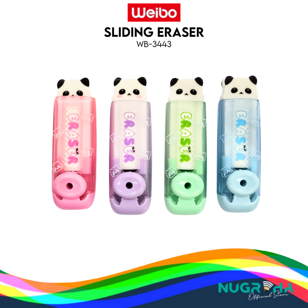 

WEIBO 3443 PENGHAPUS PENSIL MEKANIK SLIDING ERASER PANDA LUCU ANAK