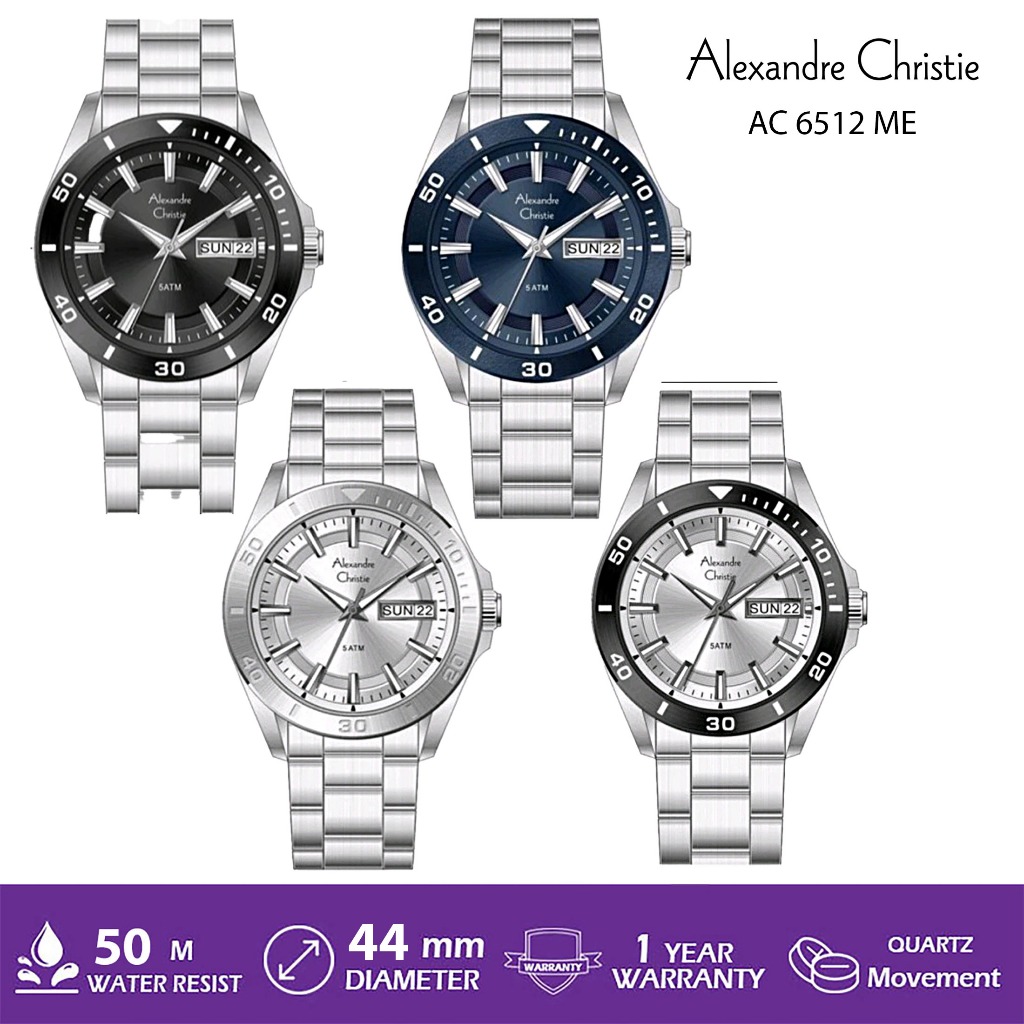 AC 6512 ALEXANDRE CHRISTIE AC6512 JAM TANGAN RANTAI PRIA ALEXANDER CHRISTIE ORIGINAL GARANSI RESMI