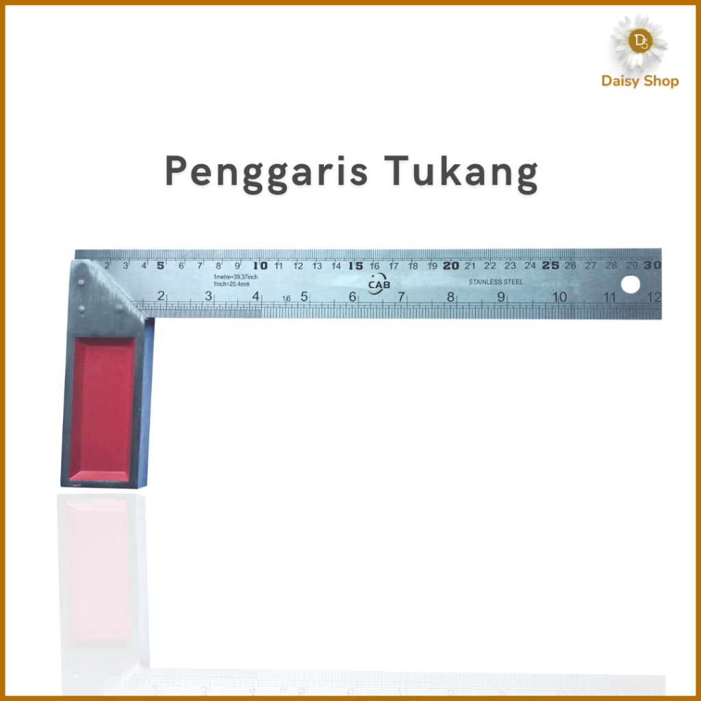 

(DS) Penggaris Siku Tukang 30 Cm Stainless Pasekon / Penggaris Try Square CAB