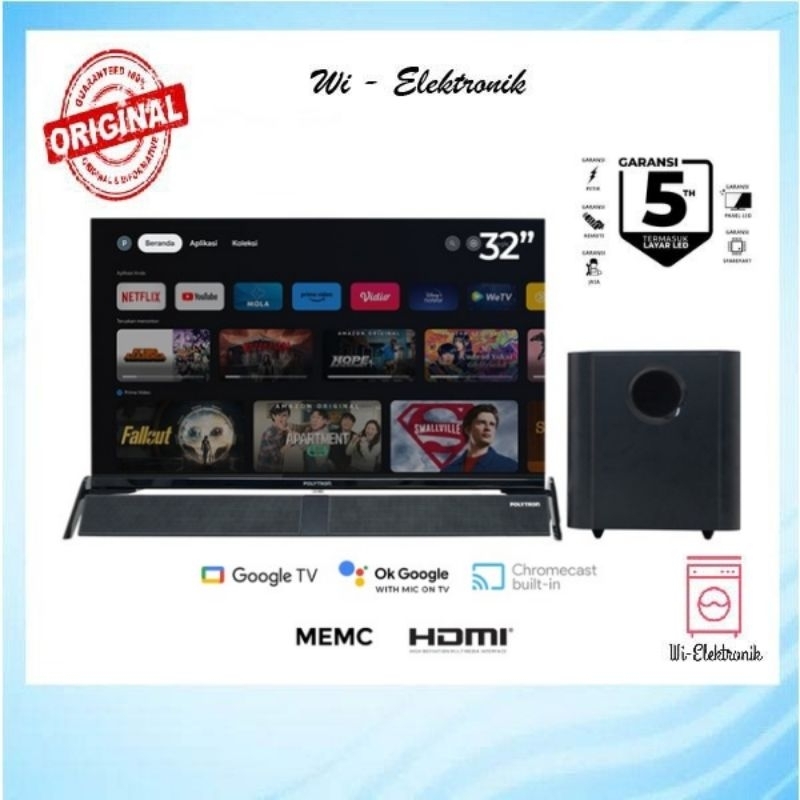 LED TV Polytron PLD 32BG9058 PLD32BG9058 32 BG 9058 Soundbar 32inch 32 inch SmartTV Android Smart TV