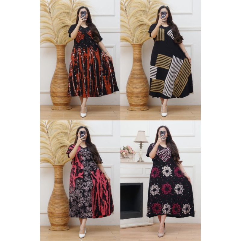 (PROMO) Daster tuwil rayon asli premium cap malamam (home dress)