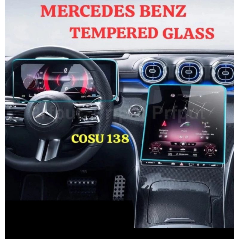 Anti Gores Tempered Glass Head Unit Speedometer Mercy Mercedes Benz C Class C200 C300 GLC 300 S Clas