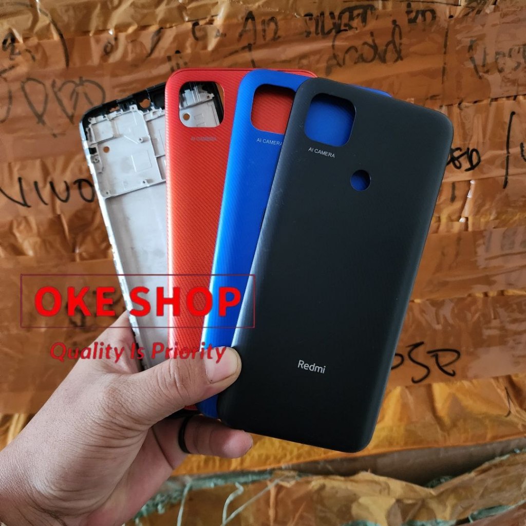 Backdoor XIAOMI REDMI 9C Bekdor Casing Kesing Tutup Belakang + Frame Lcd Tombol Volume Xiomi 9c