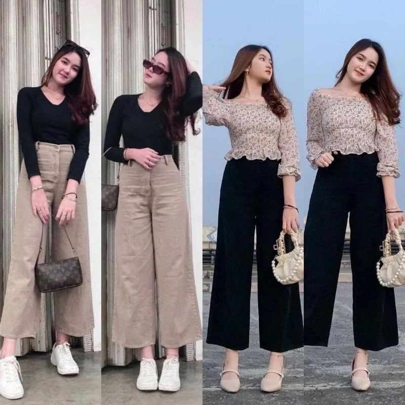 BF CELANA KULOT JEANS CREAM | CELANA BAWAHAN HIGHWAIST KULOT WARNA | KULOT JEANS WANITA | KULOT JEAN