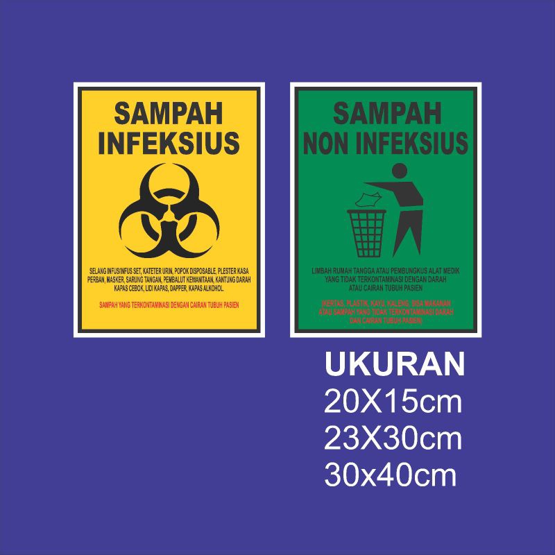 STIKER SAMPAH INFEKSIUS DAN NON INFEKSIUS