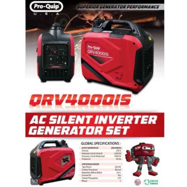Genset Proquip Silent Inverter 2200 Watt QRV 4000 IS