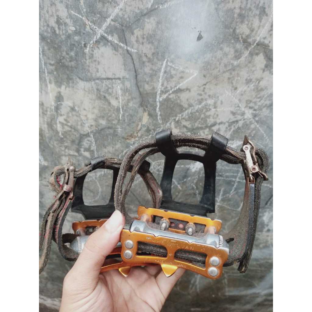 Pedal MKS Sylvan toeclip ckc double toe strap cinelli