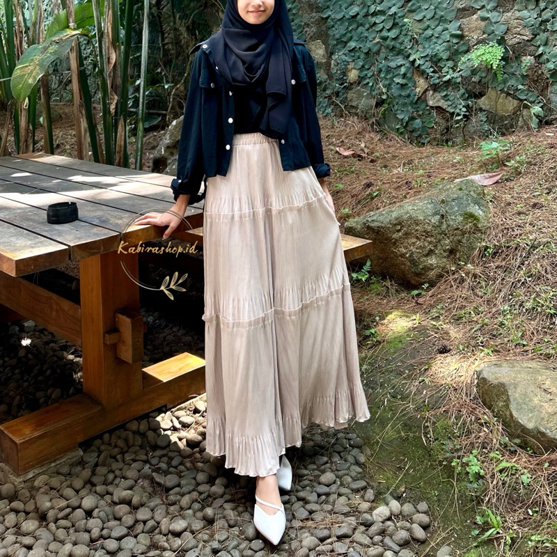 Rok Panjang Wanita Mewah Dewasa Simple OOTD Model Terkini Panjang Keren Murah Flowly Berkualitas Kek