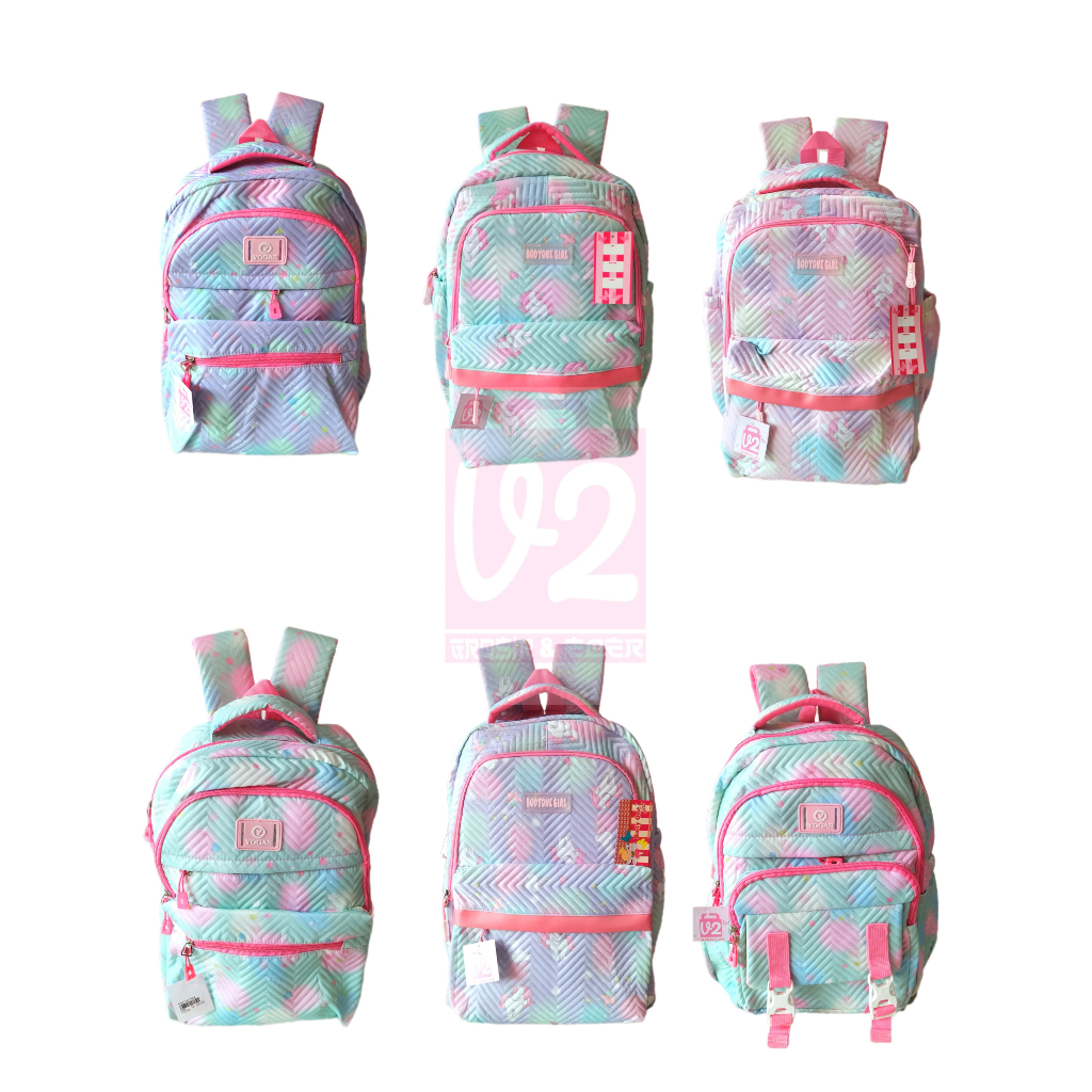 V2_Tas Ransel YOGAS Pelangi/Ransel Sekolah Anak Anti Air Model Tebal/Ransel Anak Lucu/Tas Anak Murah