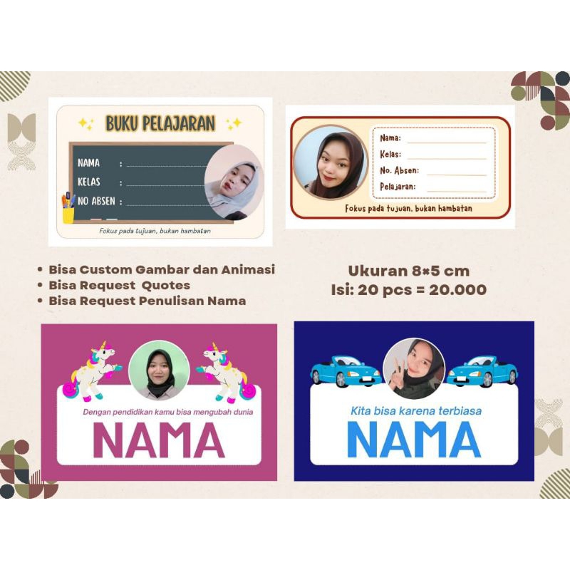 

Stiker Custom Label Buku